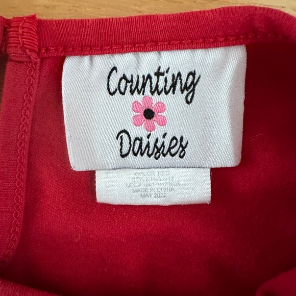 Counting Daisies Girls Size 6 Red Christmas Dress Reindeer - Picture 2 of 11